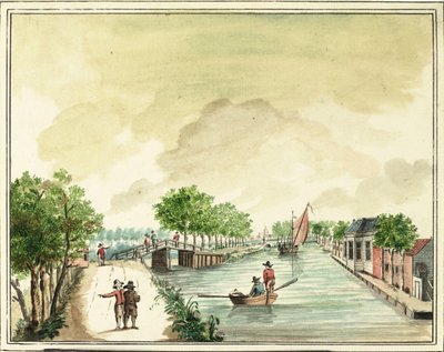 The Wouteren Bridge over the Trekvliet in Leiden Drawn by Jacob Timmermans by Jacob Timmermans